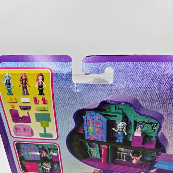 Polly Pocket Monster High Compact Playset BNIB 3 Micro Dolls Accessories Dracula - Picture 5 of 10